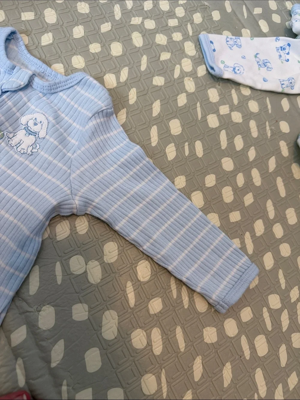 Little Me Light Blue Puppy-Print Two Pack One Piece Sleeper Footie Pajamas